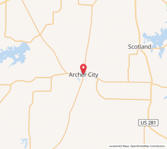 Map of Archer City, Texas