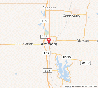Map of Ardmore, Oklahoma