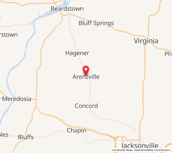 Map of Arenzville, Illinois