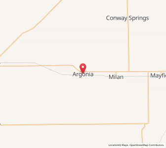 Map of Argonia, Kansas