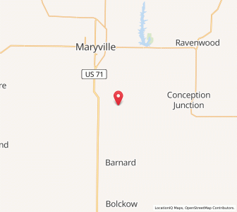 Map of Arkoe, Missouri