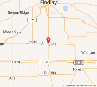 Map of Arlington, Ohio