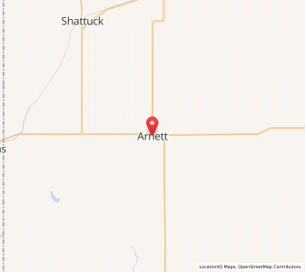 Map of Arnett, Oklahoma