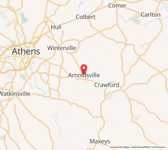 Map of Arnoldsville, Georgia