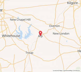 Map of Arp, Texas