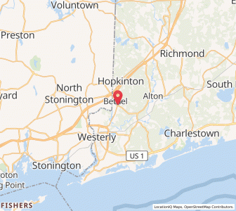 Map of Ashaway, Rhode Island