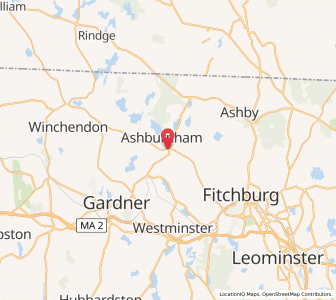 Map of Ashburnham, Massachusetts