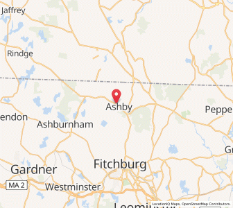Map of Ashby, Massachusetts