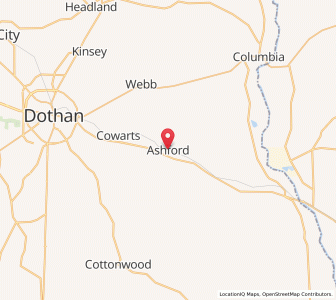 Map of Ashford, Alabama