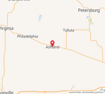 Map of Ashland, Illinois