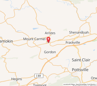 Map of Ashland, Pennsylvania