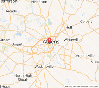 Map of Athens, Georgia