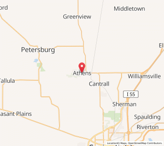 Map of Athens, Illinois