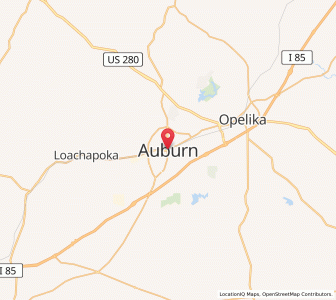 Map of Auburn, Alabama