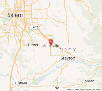 Map of Aumsville, Oregon
