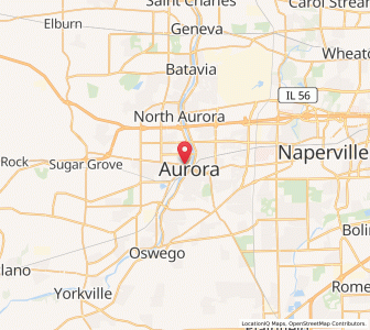 Map of Aurora, Illinois