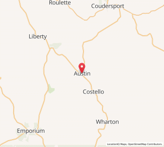 Map of Austin, Pennsylvania
