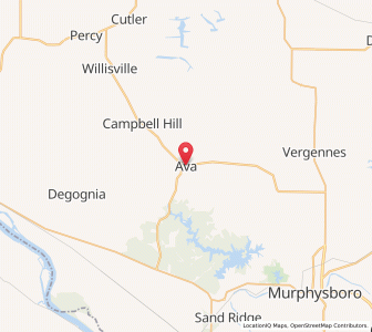 Map of Ava, Illinois