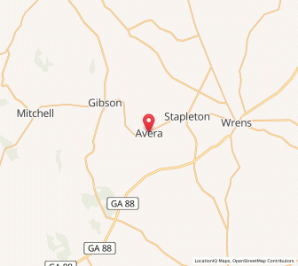 Map of Avera, Georgia