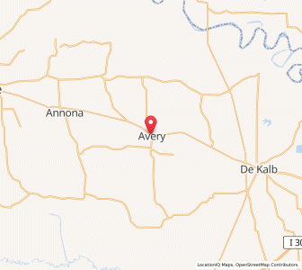 Map of Avery, Texas