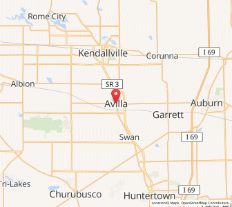 Map of Avilla, Indiana