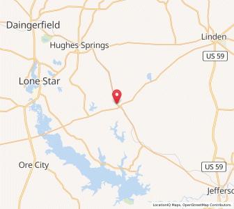 Map of Avinger, Texas
