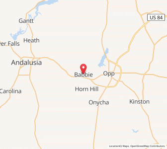 Map of Babbie, Alabama