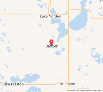 Map of Badger, South Dakota