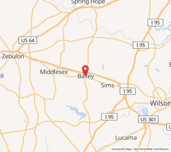 Map of Bailey, North Carolina