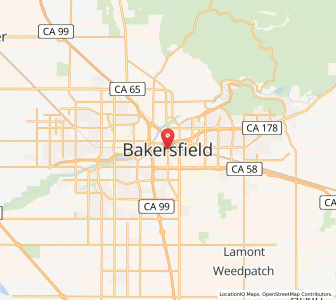 Map of Bakersfield, California