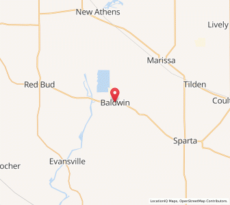 Map of Baldwin, Illinois