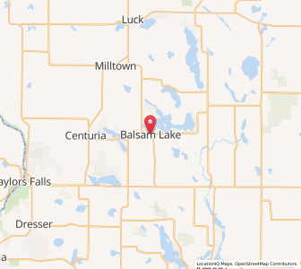 Map of Balsam Lake, Wisconsin