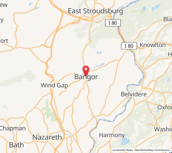 Map of Bangor, Pennsylvania