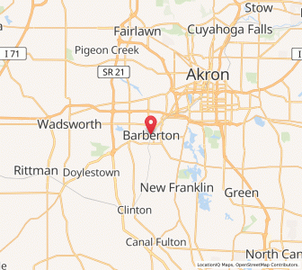 Map of Barberton, Ohio