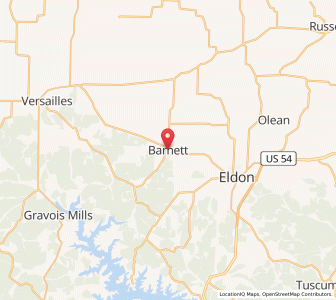 Map of Barnett, Missouri