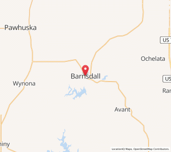 Map of Barnsdall, Oklahoma