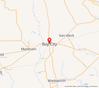 Map of Bay City, Texas