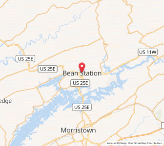 Map of Bean Station, Tennessee