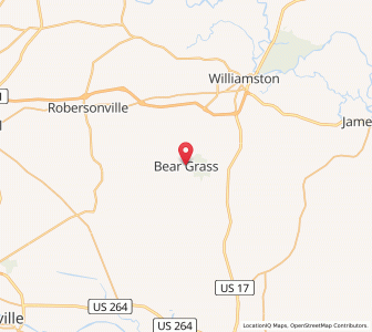 Map of Bear Grass, North Carolina