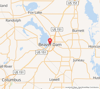 Map of Beaver Dam, Wisconsin