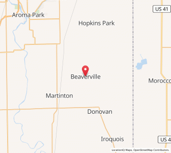 Map of Beaverville, Illinois