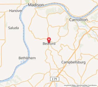 Map of Bedford, Kentucky