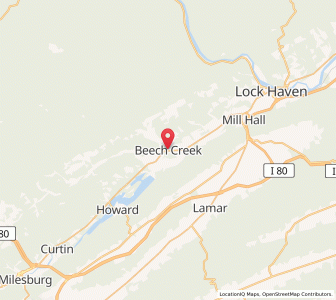 Map of Beech Creek, Pennsylvania