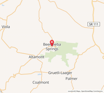 Map of Beersheba Springs, Tennessee