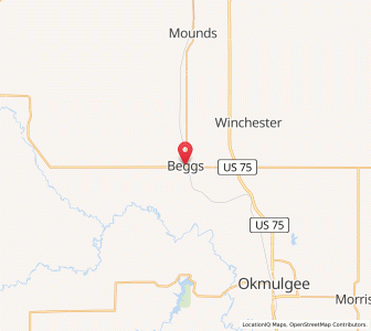 Map of Beggs, Oklahoma