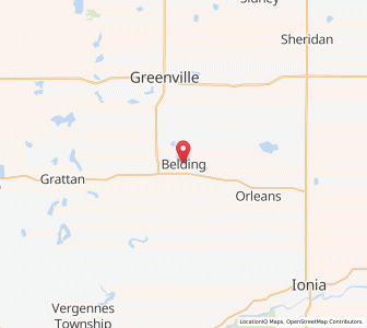 Map of Belding, Michigan