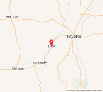 Map of Belk, Alabama