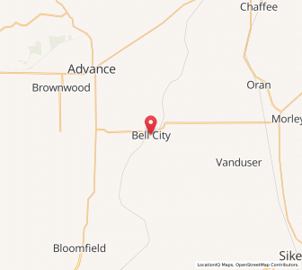 Map of Bell City, Missouri