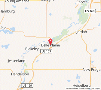 Map of Belle Plaine, Minnesota