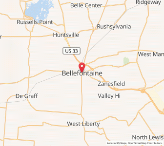Map of Bellefontaine, Ohio